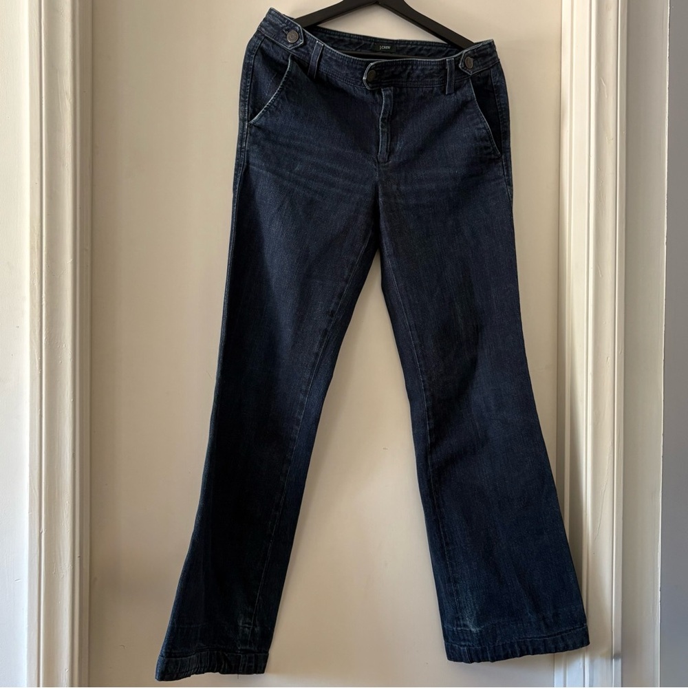 J. Crew wide leg denim trousers